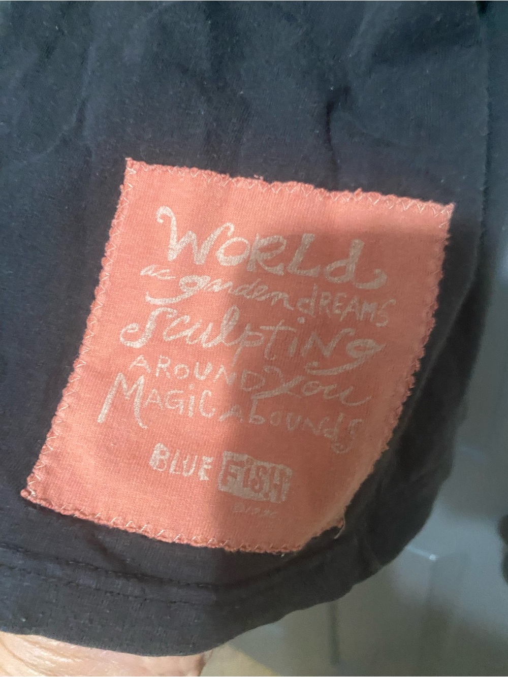Blue Fish Black Graphic Fish & Leaf Tee - Picture 3 of 5